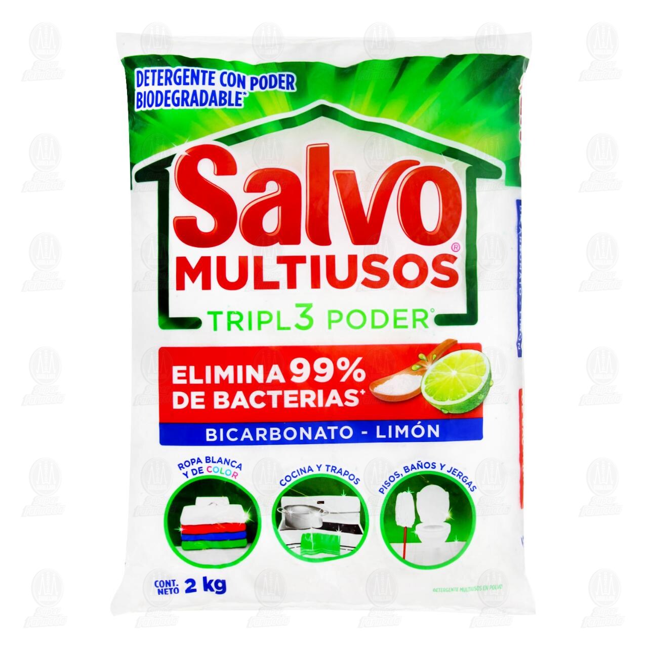 Detergente en Polvo Salvo Multiusos Triple Poder, 2 kg. image number 0