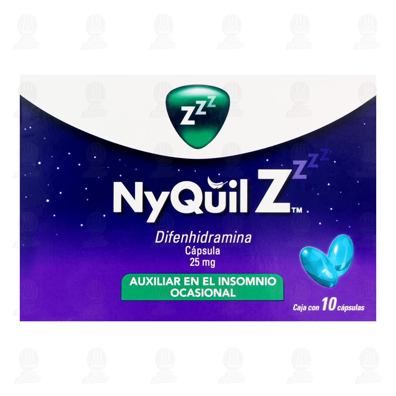 NyQuilZ 25 mg, 10 Cápsulas. image number 1