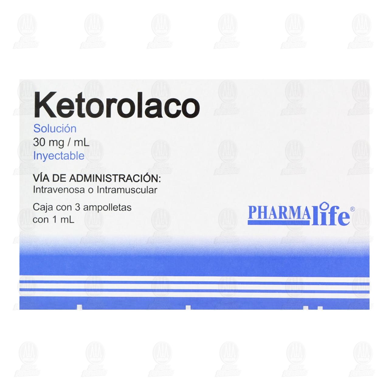 Ketorolaco 30mg/ml Soluci&oacute;n Inyectable, 3 ampolletas Pharmalife. image number 1