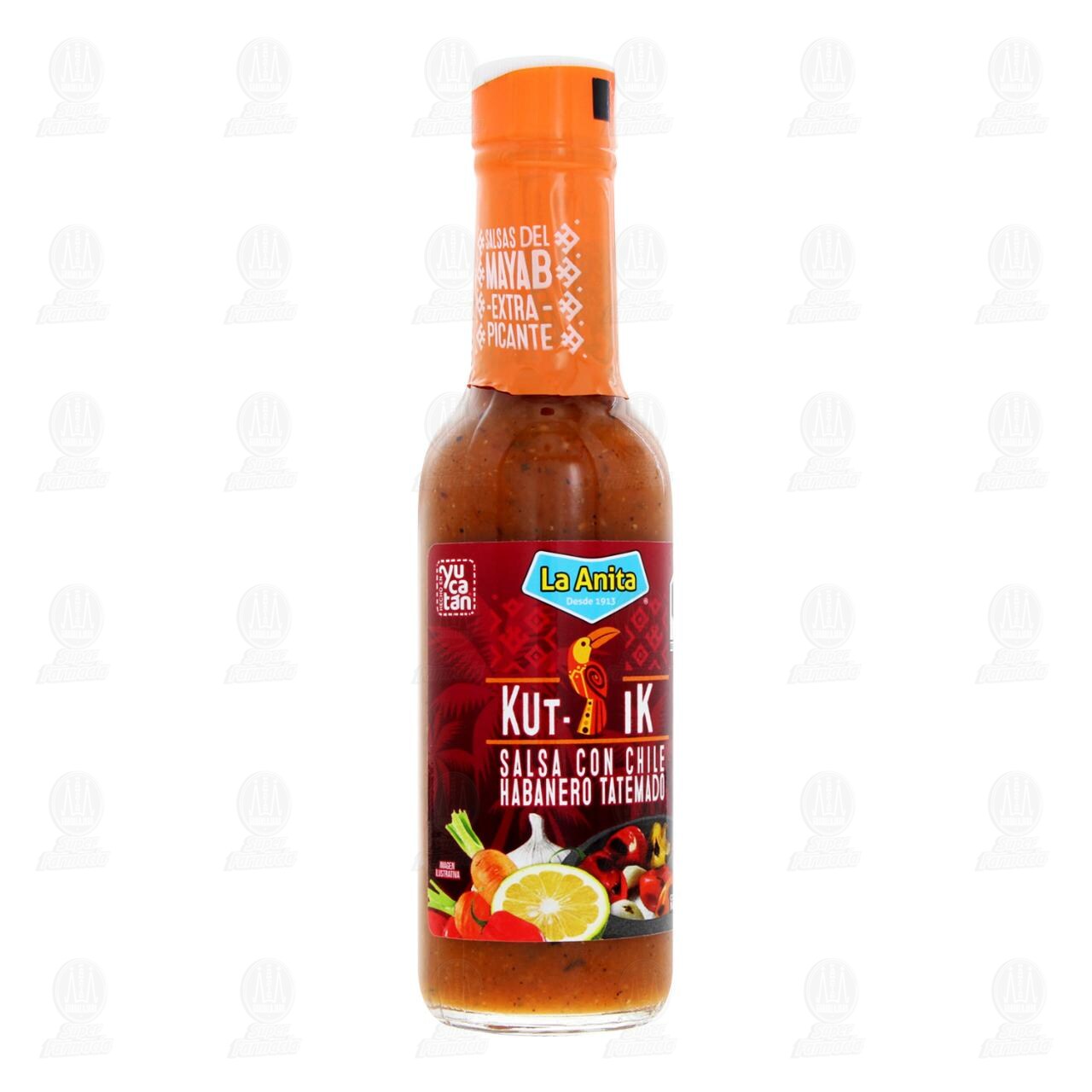 Salsa Picante La Anita Kut-iK con Chile Habanero Tatemado, 150 ml.