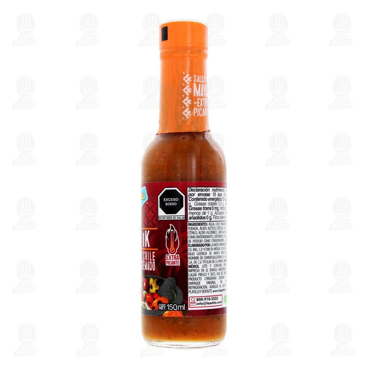 Salsa Picante La Anita Kut-iK con Chile Habanero Tatemado, 150 ml. image number 2