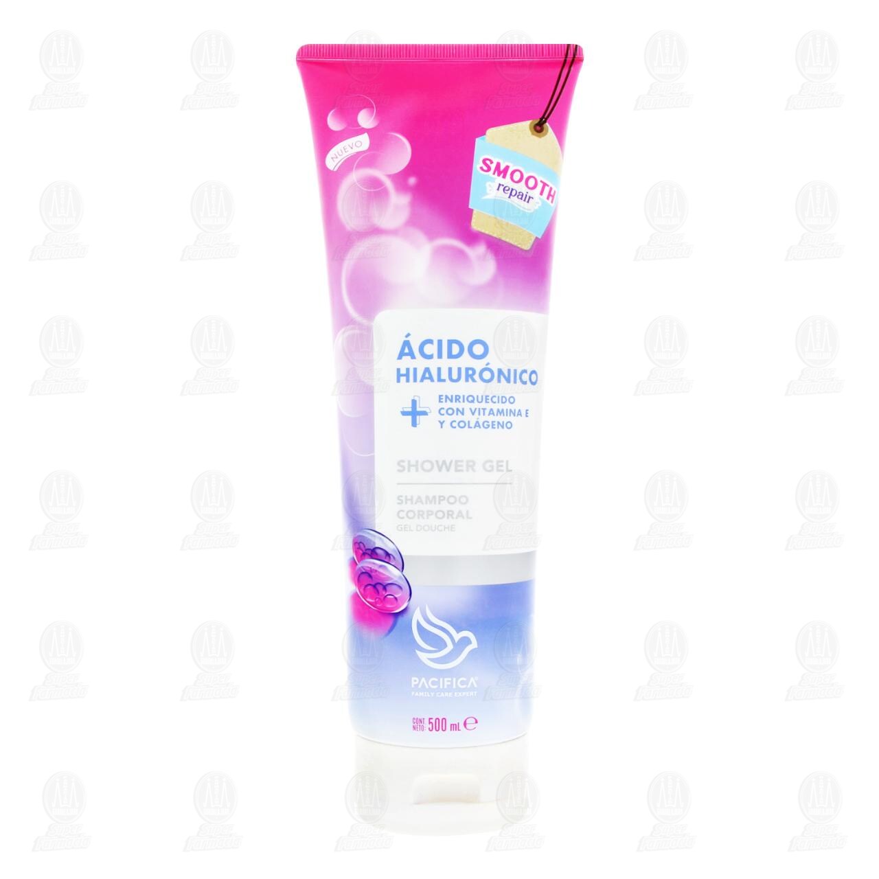 Shampoo Corporal Pacifica Family Care Expert Smooth Repair &Aacute;cido Hialur&oacute;nico + Vitamina E y Col&aacute;geno, 500 ml.