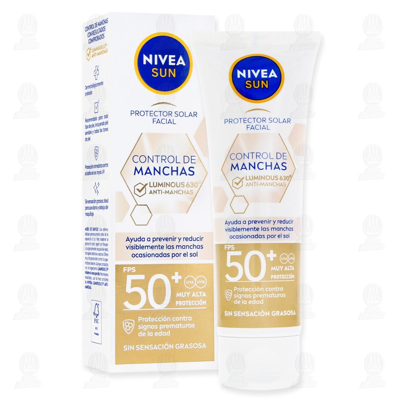 Protector Solar Facial Nivea Sun FPS50+ Control Manchas Luminous 630, 40 ml. image number 3