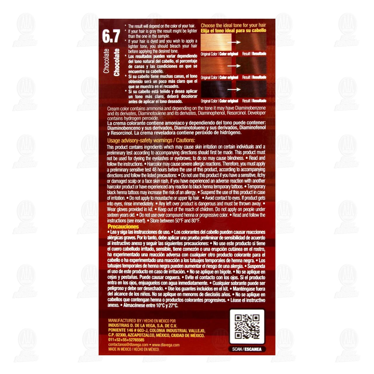 Tinte D de la Vega Color Chocolate 6.7, 1 pz. image number 2