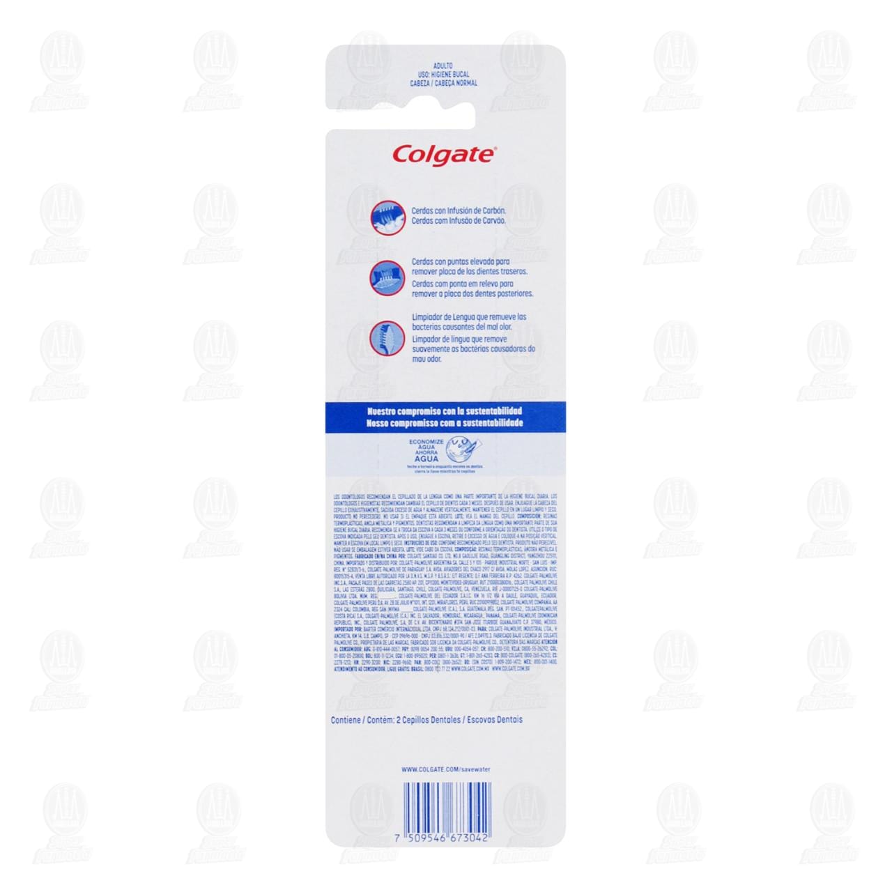 Cepillo Dental Colgate Zig Zag Carb&oacute;n, 2 pzas. image number 1