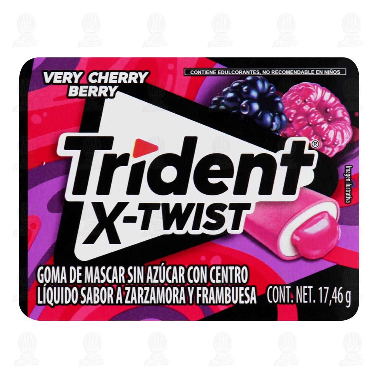 Goma de Mascar Trident X-Twist Very Cherry Berry, 17.46 gr. image number 0