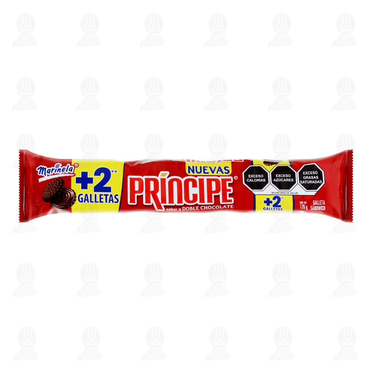 Imagen para Galletas Príncipe Marinela Sabor Doble Chocolate, 126 gr.