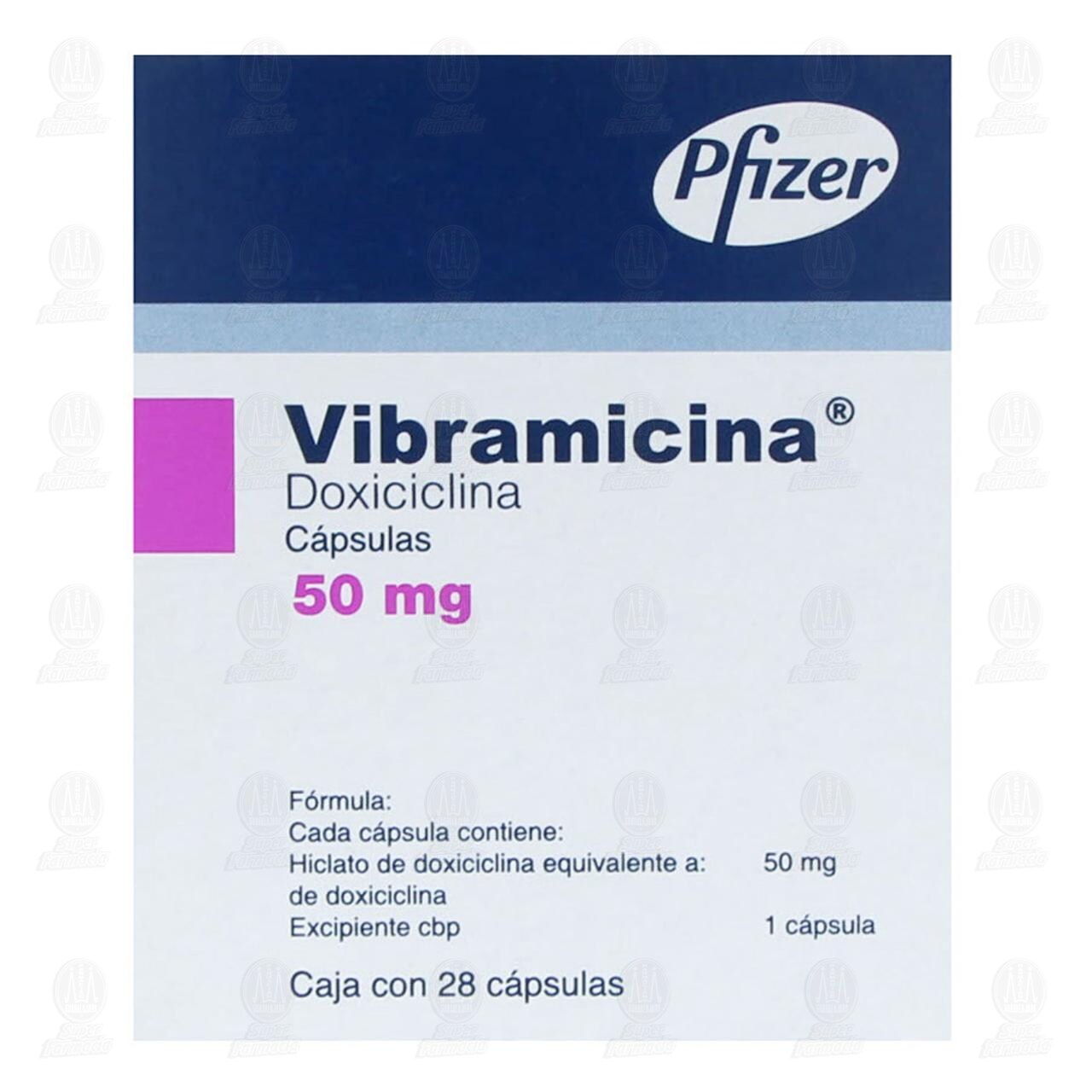 Vibramicina 50 mg, 28 C&aacute;psulas. image number 2