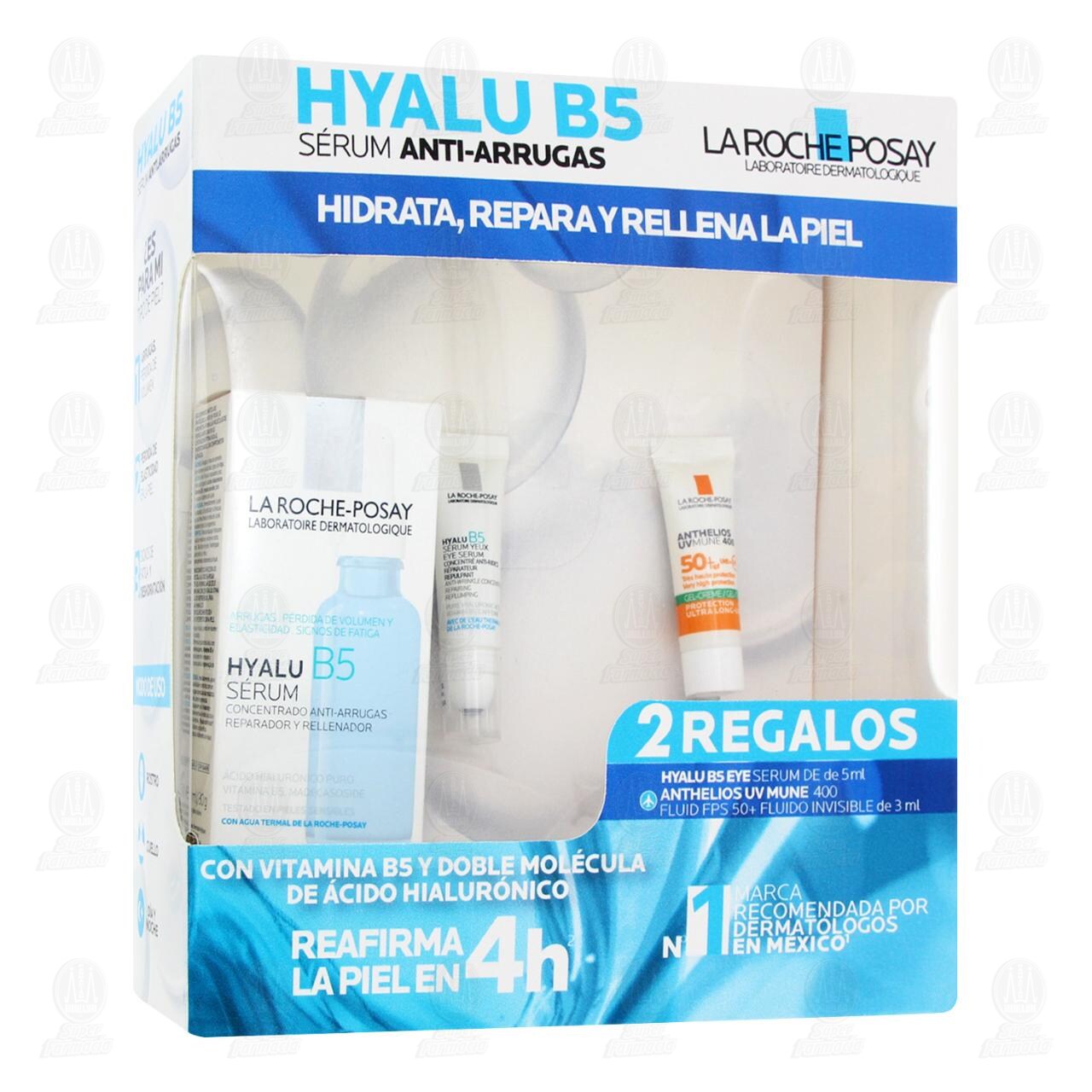 Pack Hyalu B5 La Roche Posay 1 S&eacute;rum Anti-Arrugas + 2 Regalos 1 Hyalub B5 S&eacute;rum y 1 Anthelios UV Mune 50+, 3 pzas. image number 0