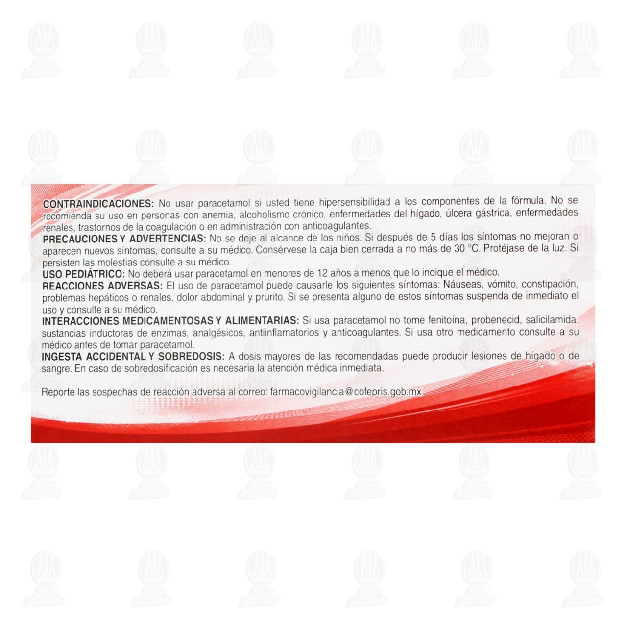 Paracetamol 650 mg, 24 Tabletas Pharmalife. image number 2