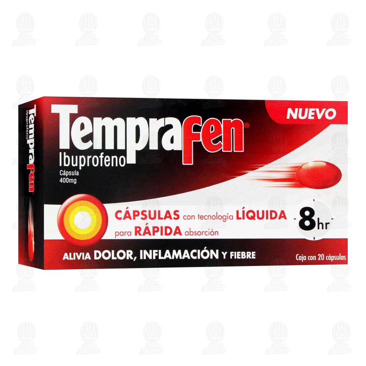 Imagen para Tempra Fen 400 mg, 20 Cápsulas.