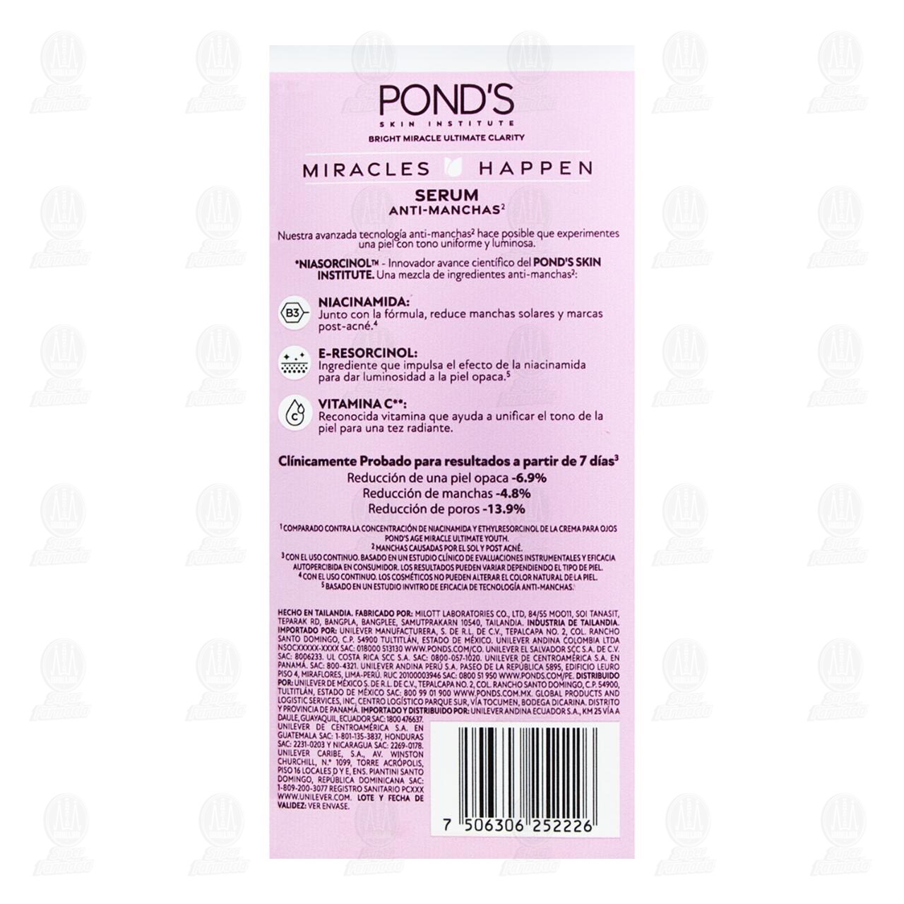 Sérum Facial Pond's Bright Miracle Niasorcinol, 30 ml. image number 2