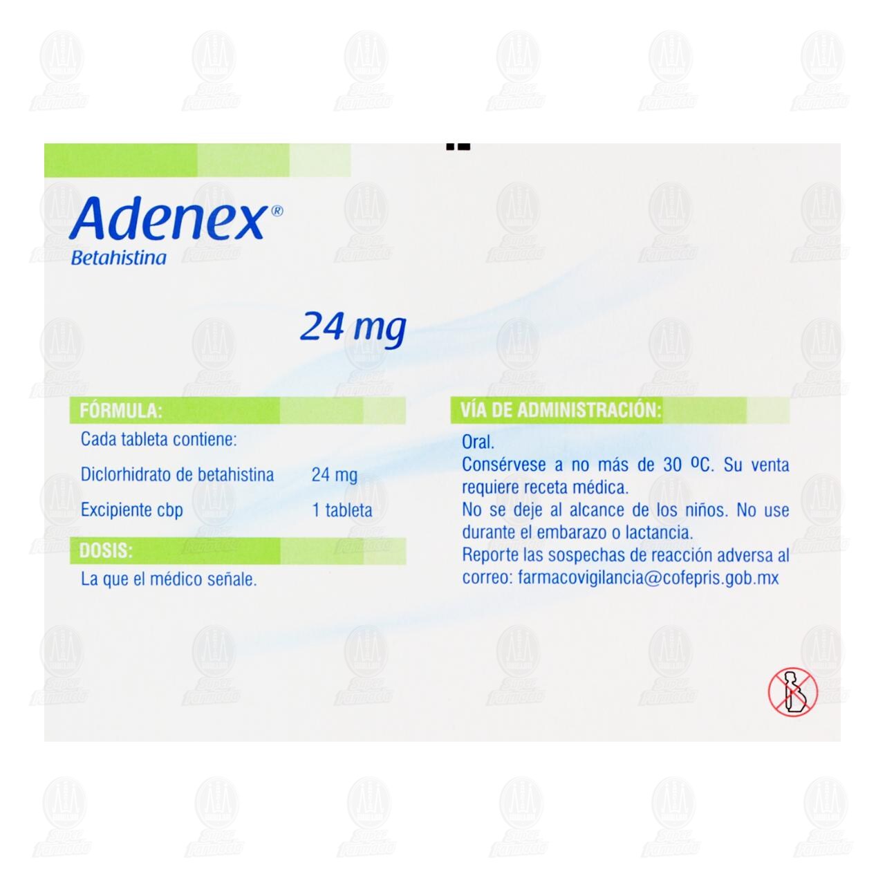Adenex 24 mg, 30 Tabletas. image number 2