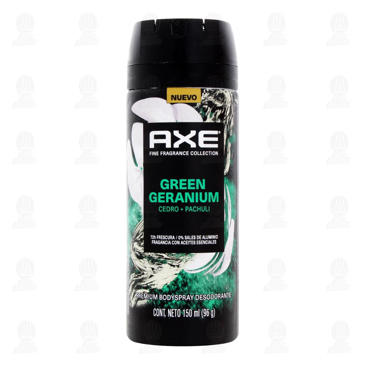 Desodorante Axe Fine Fragance Collection Green Geranium Cedro Pachuli en Spray, 150 ml. image number 1