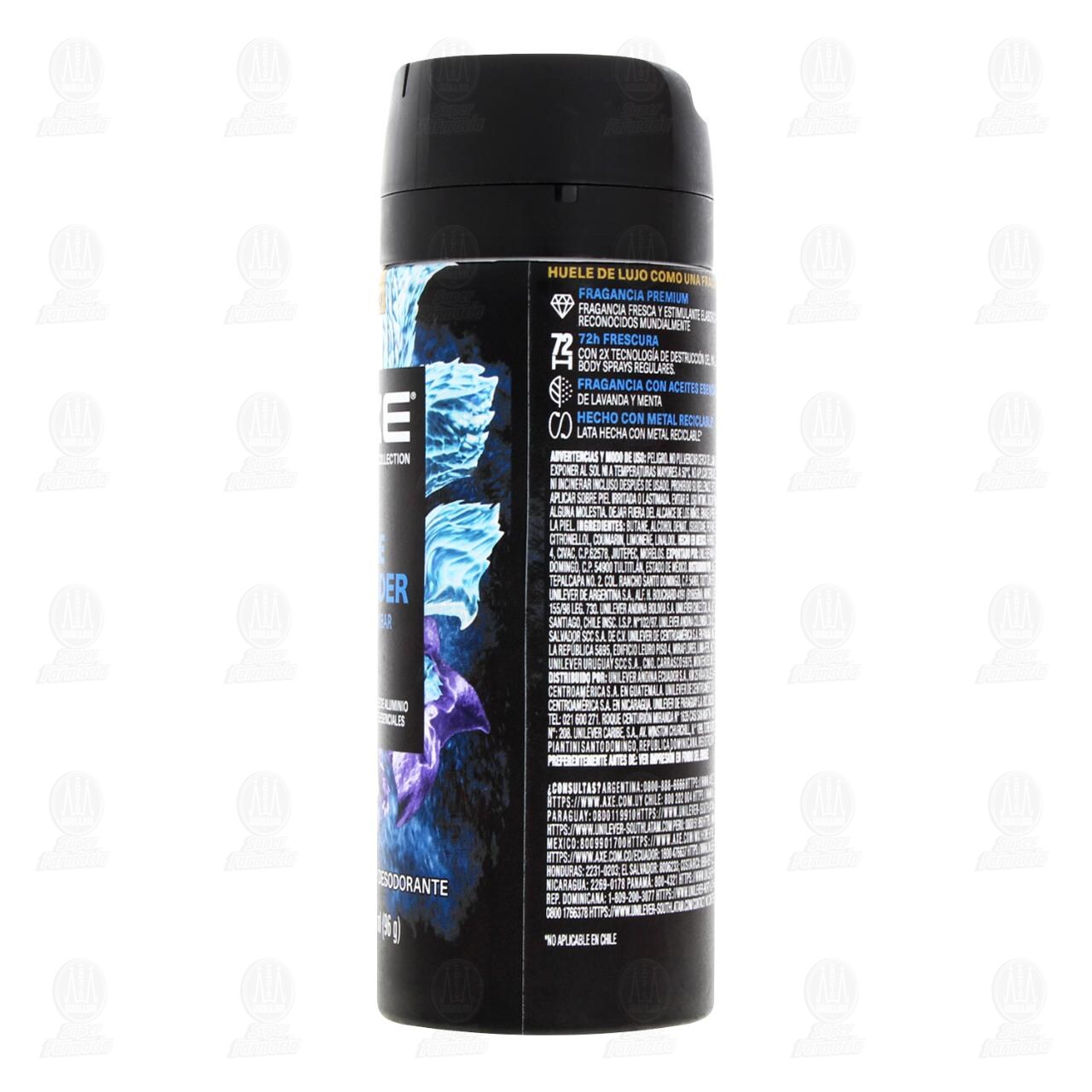 Desodorante Axe Fine Fragance Collection Blue Lavender Menta &Aacute;mbar en Aerosol, 150 ml. image number 2