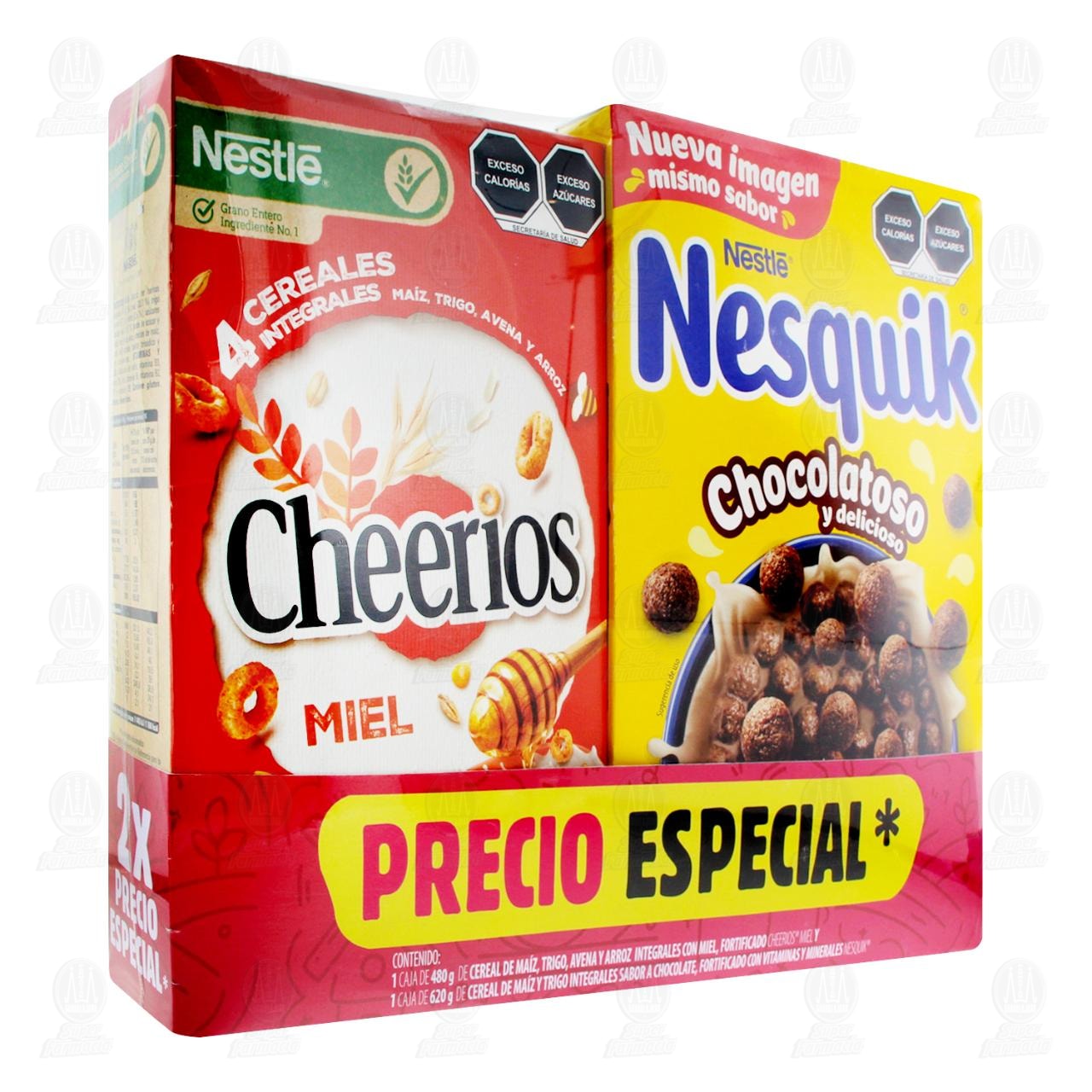 Imagen para Pack Cereal Nestlé Precio Especial Cheerios Miel de 480 gr + Nesquik de 620 gr, 2 pzas.