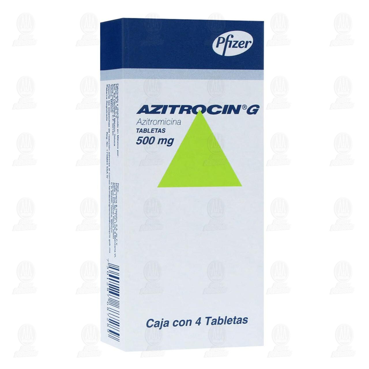 Azitrocin G 500 mg, 4 Tabletas. image number 0