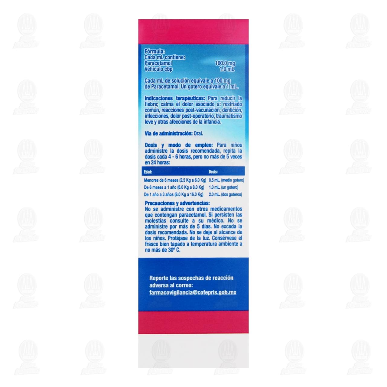 Paracetamol 100mg/ml Soluci&oacute;n Gotas Pedi&aacute;tricas Pharmalife Sabor Cereza, 30 ml. image number 2