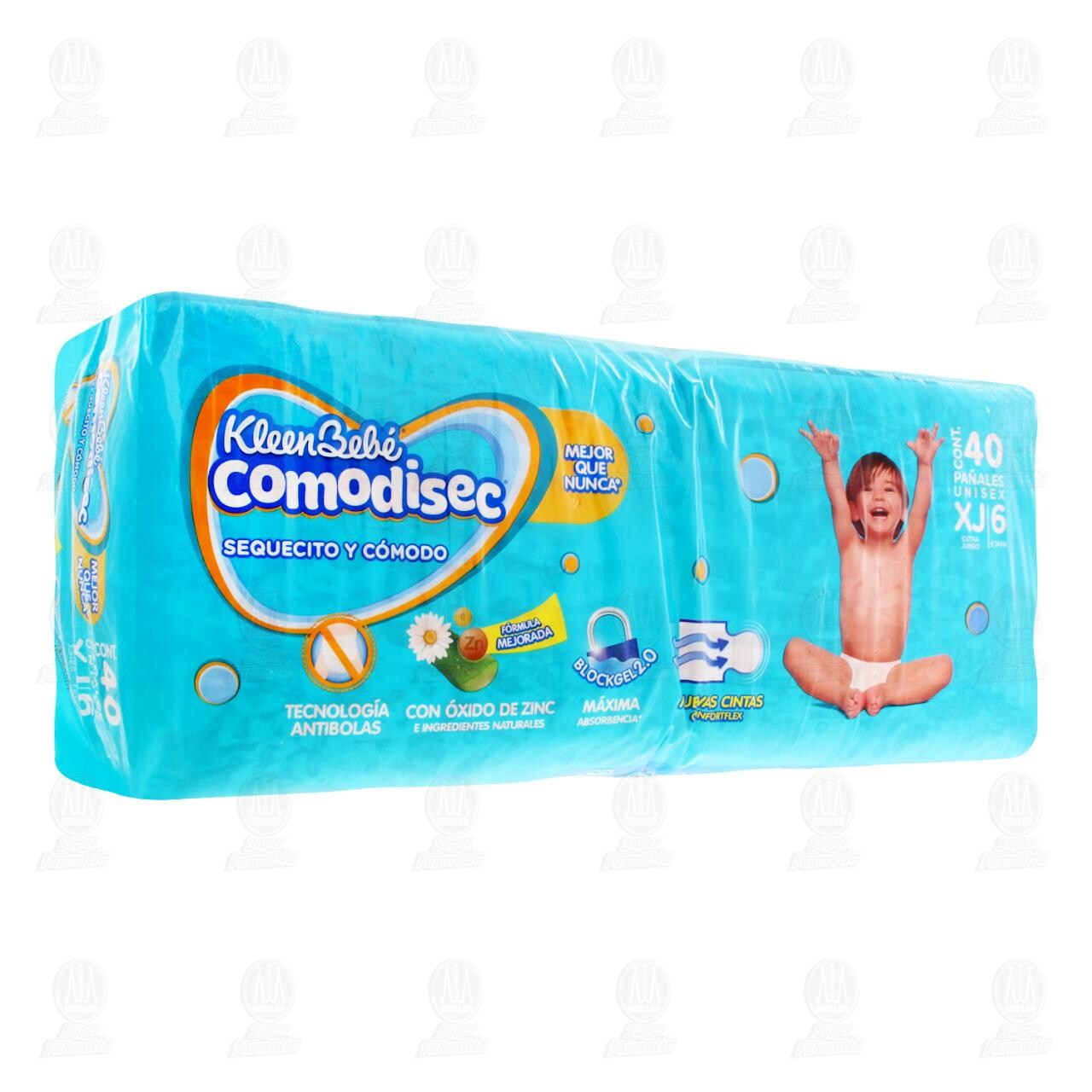 Pañales para Bebé KleenBebé Comodisec Etapa 6 XJ, 40 pzas.