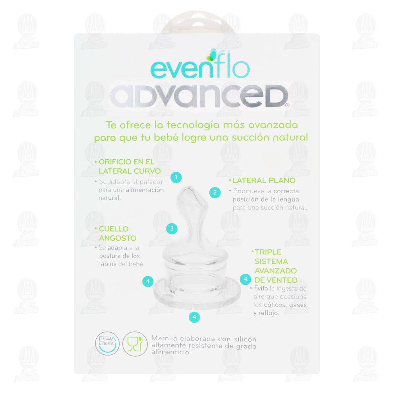 Biber&oacute;n Evenflo Advanced Mamila Ortod&oacute;ntica Mi Primer Mes, 2 pzas. image number 2
