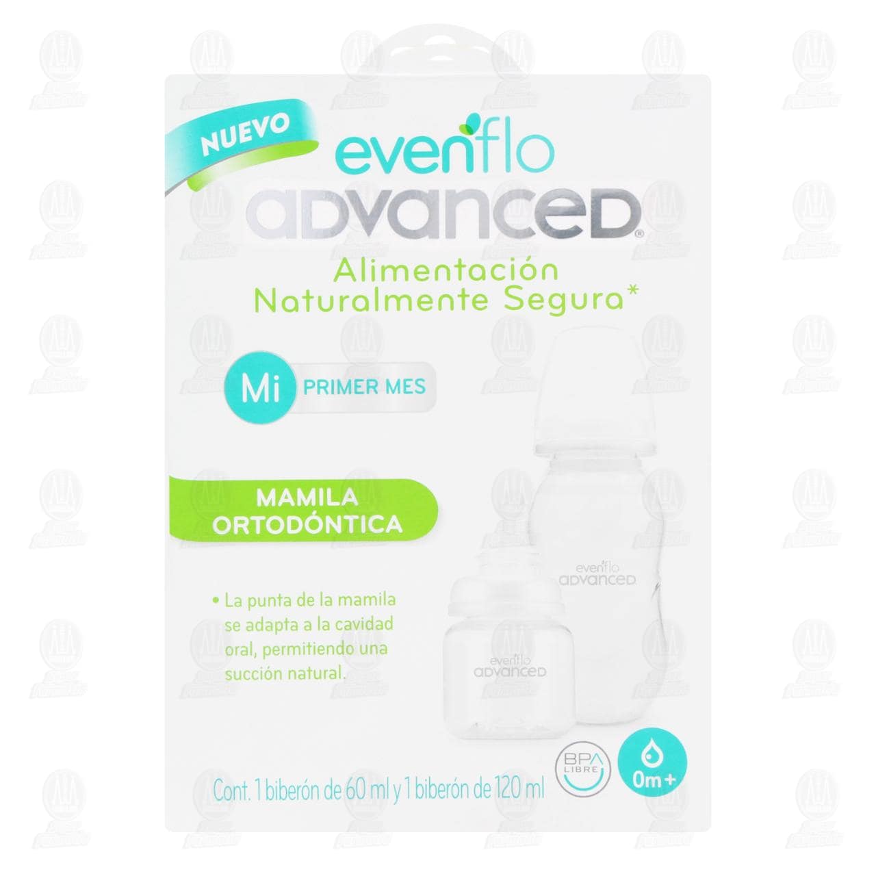 Biber&oacute;n Evenflo Advanced Mamila Ortod&oacute;ntica Mi Primer Mes, 2 pzas. image number 1