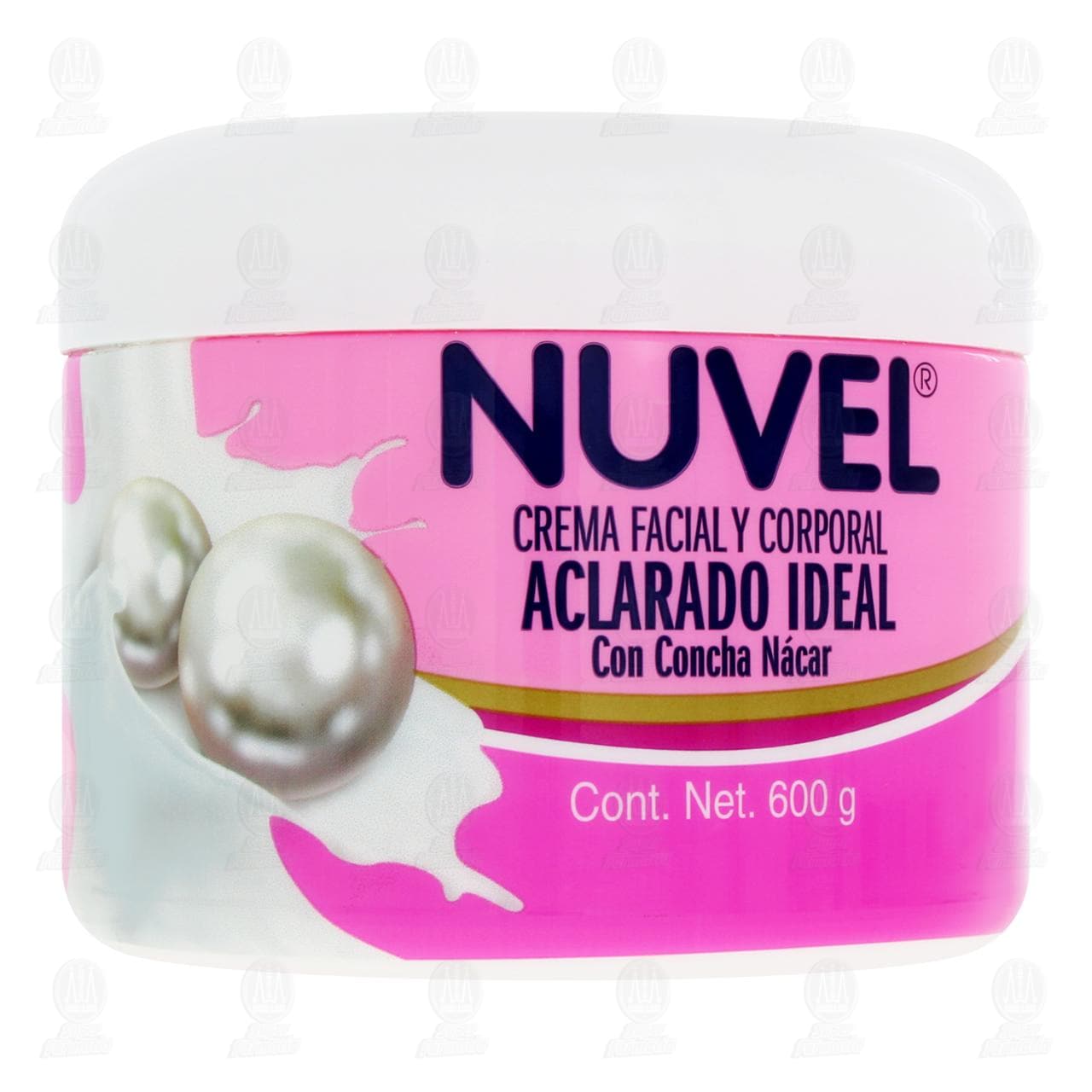 Crema Facial y Corporal Nuvel Aclarado Ideal con concha Nacar, 600 gr.