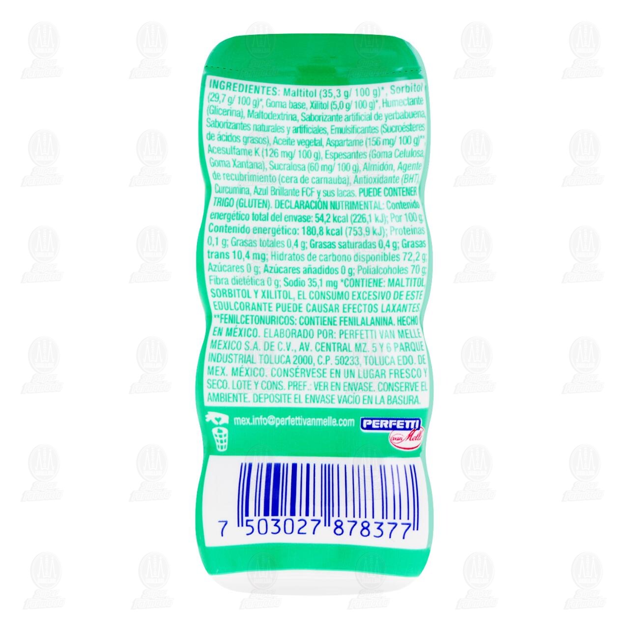 Goma de Mascar Mentos Pure Fresh Yerbabuena, 30 gr. image number 1