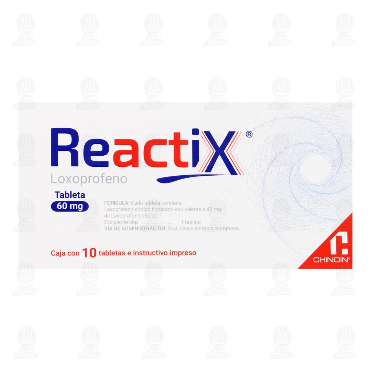 Reactix 60 mg, 10 Tabletas. image number 2