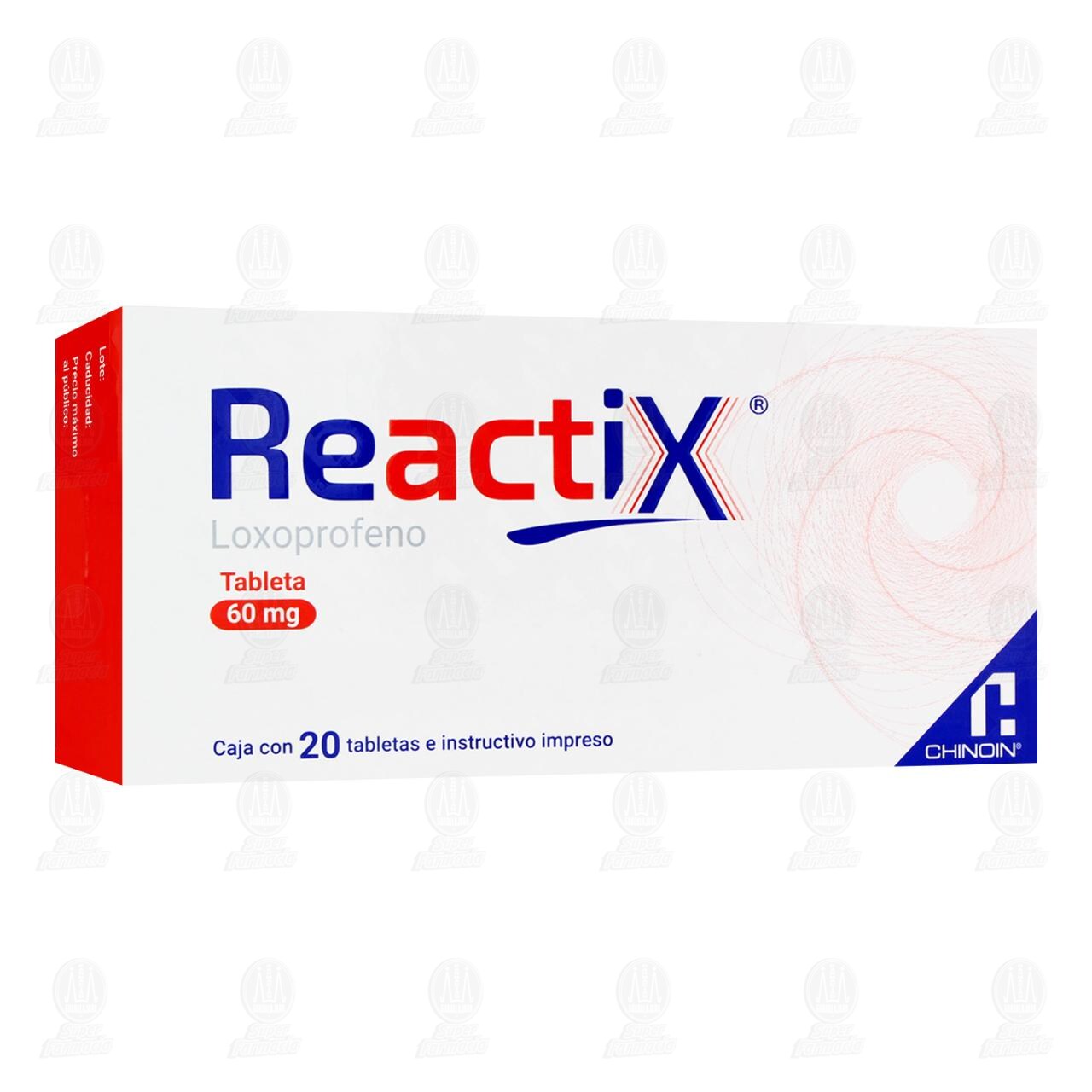 Reactix 60 mg, 20 Tabletas. image number 0