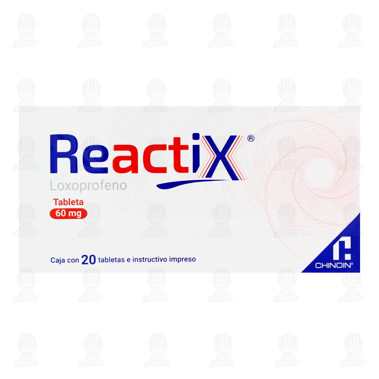 Reactix 60 mg, 20 Tabletas. image number 1