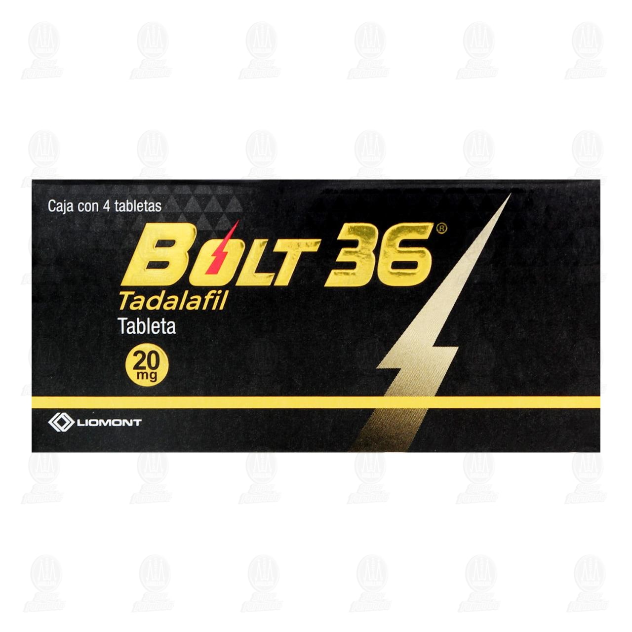 Bolt 36 20 mg, 4 tabletas. image number 1