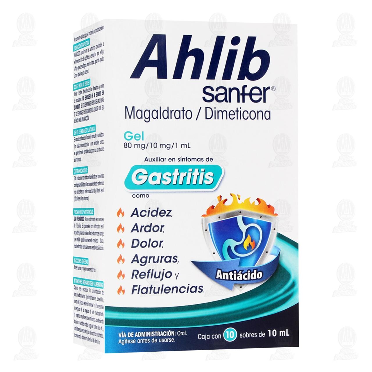 Ahlib 80mg/10mg/1ml Gel, 10 sobres de 10 ml c/u.