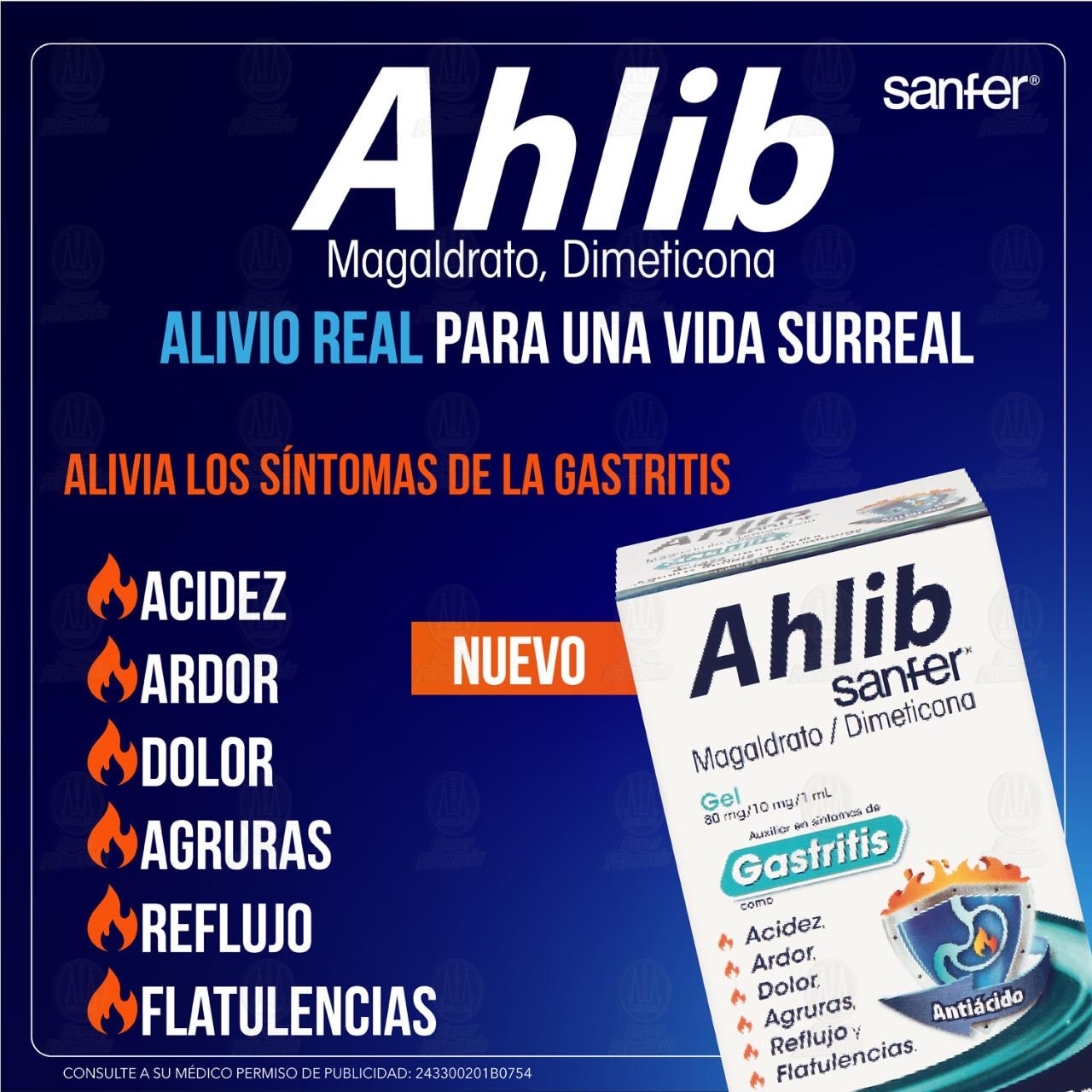 Ahlib 80mg/10mg/1ml Gel, 10 sobres de 10 ml c/u. image number 4
