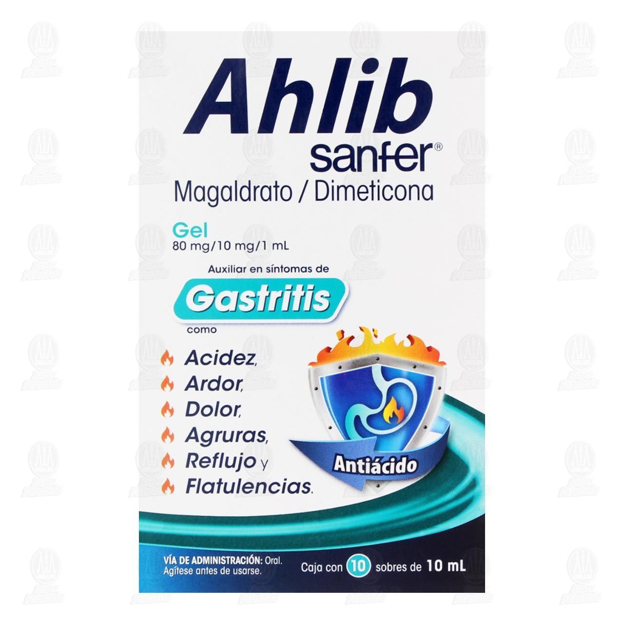 Ahlib 80mg/10mg/1ml Gel, 10 sobres de 10 ml c/u. image number 1