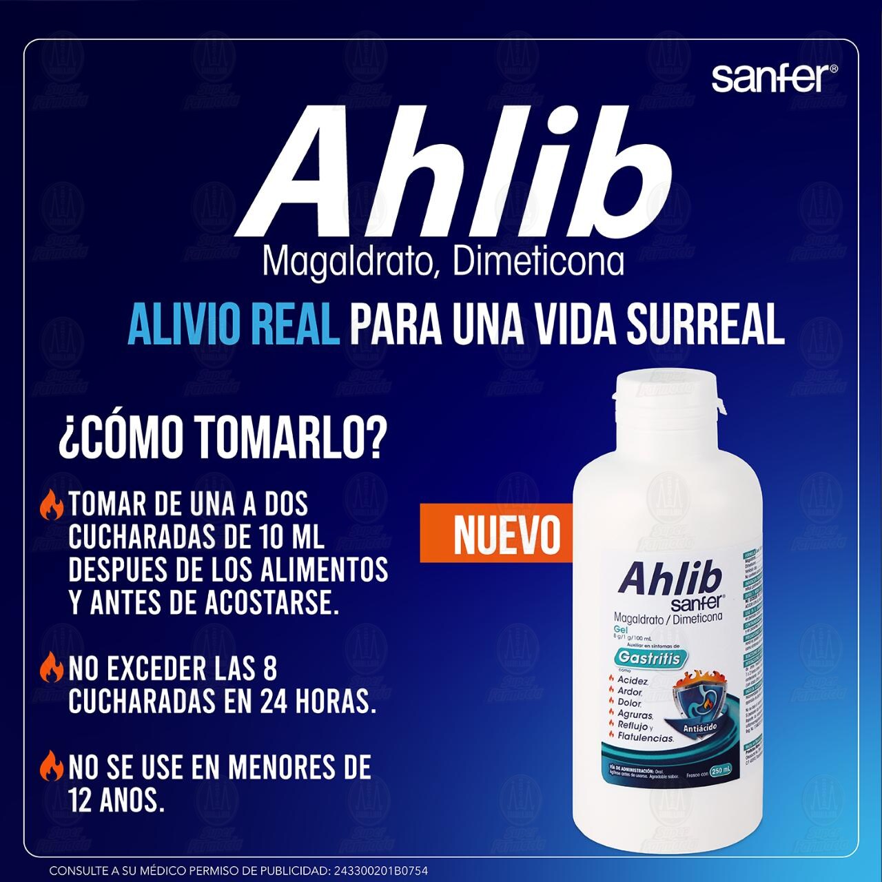 Ahlib 8mg/1mg/100ml Gel, Frasco con 250 ml. image number 4