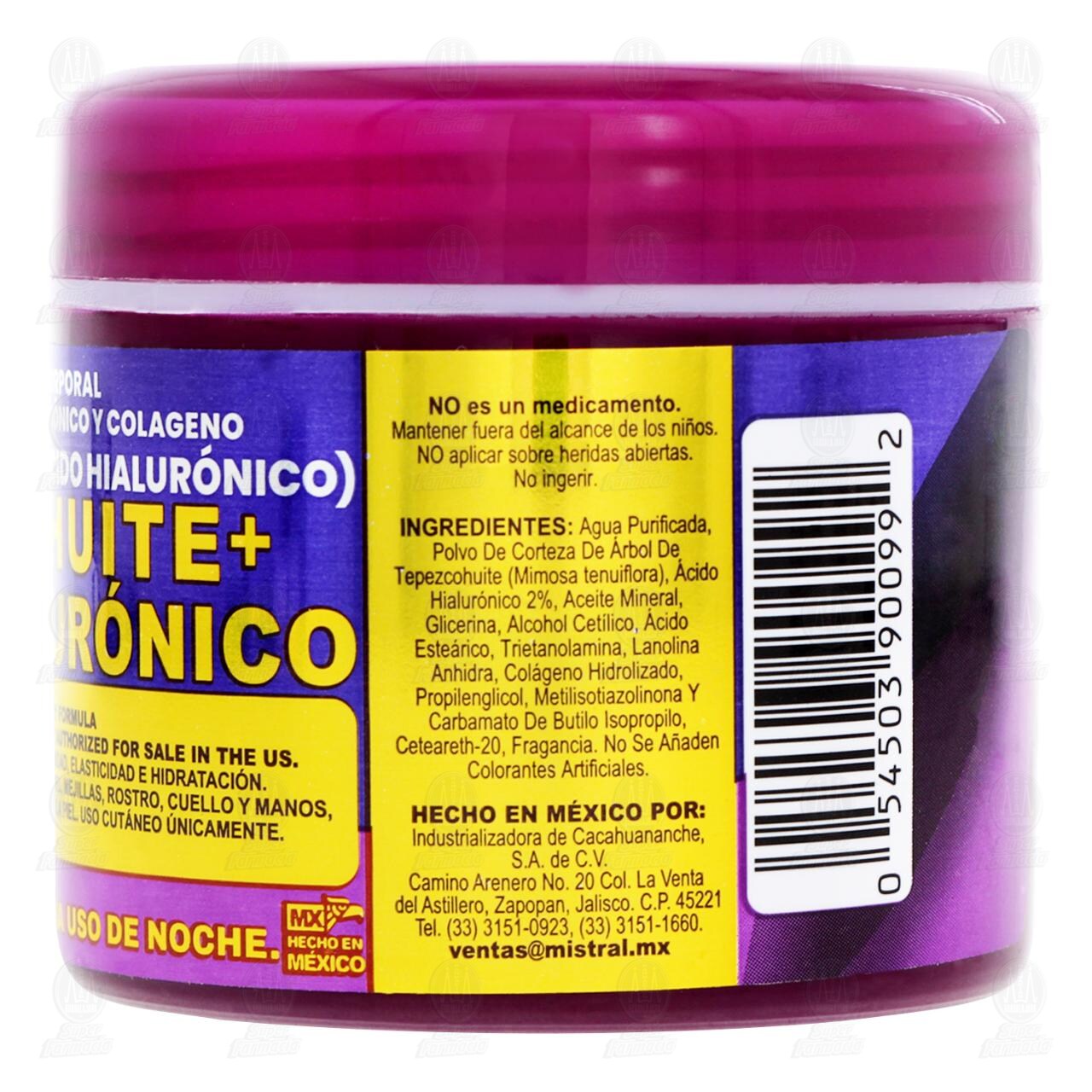 Crema Facial y Corporal Del Indio Papago Tepezcohuite + Ácido Hialurónico Uso de Noche, 120 gr. image number 2