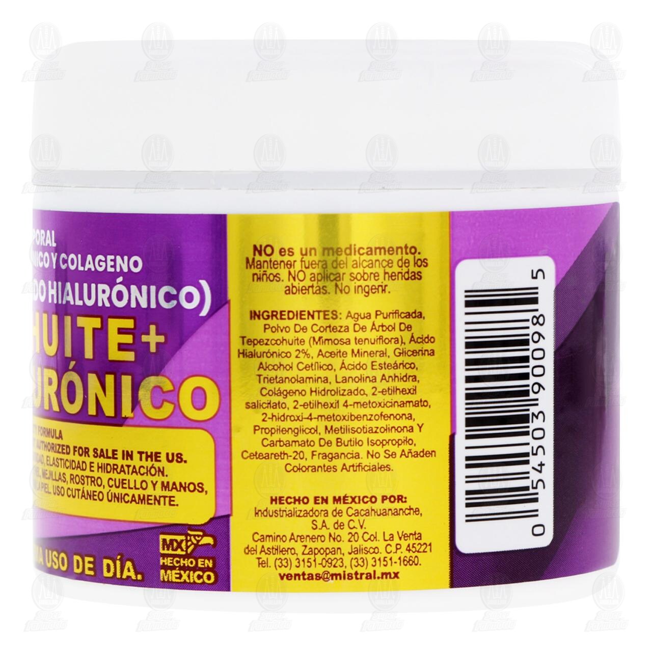 Crema Facial y Corporal Del Indio Papago Tepezcohuite + Ácido Hialurónico Uso de Día, 120 gr. image number 2