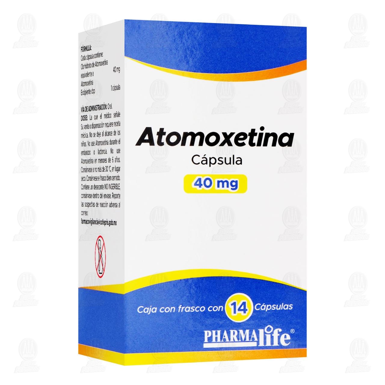 Atomoxetina 40 mg, 14 Cápsulas Pharmalife.