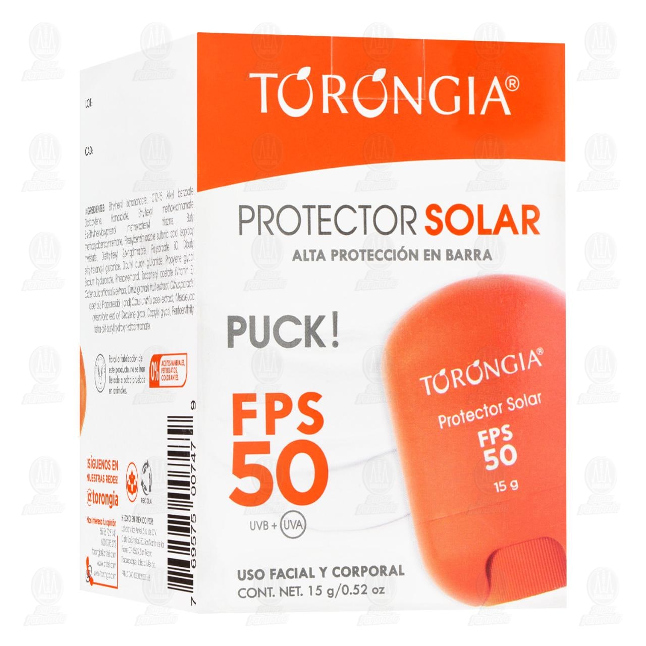 Imagen para Protector Solar Torongia FPS 50 Alta Protección en Barra, 15 gr.