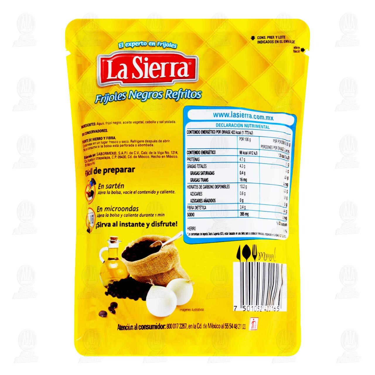 Frijoles la Sierra Negros Refritos, 430 gr. image number 1