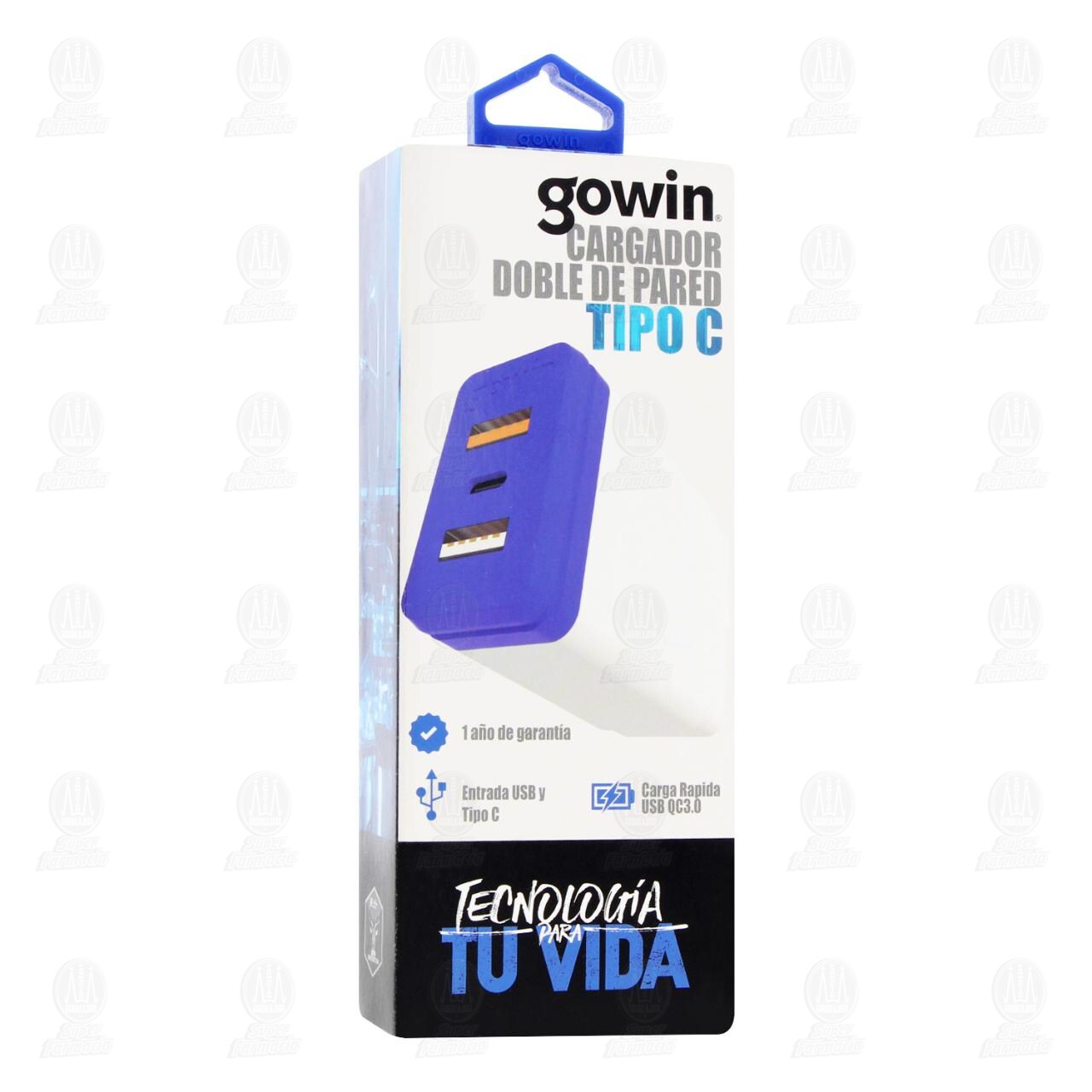 Cargador Doble de Pared Gowin Tipo C, 1 pz.