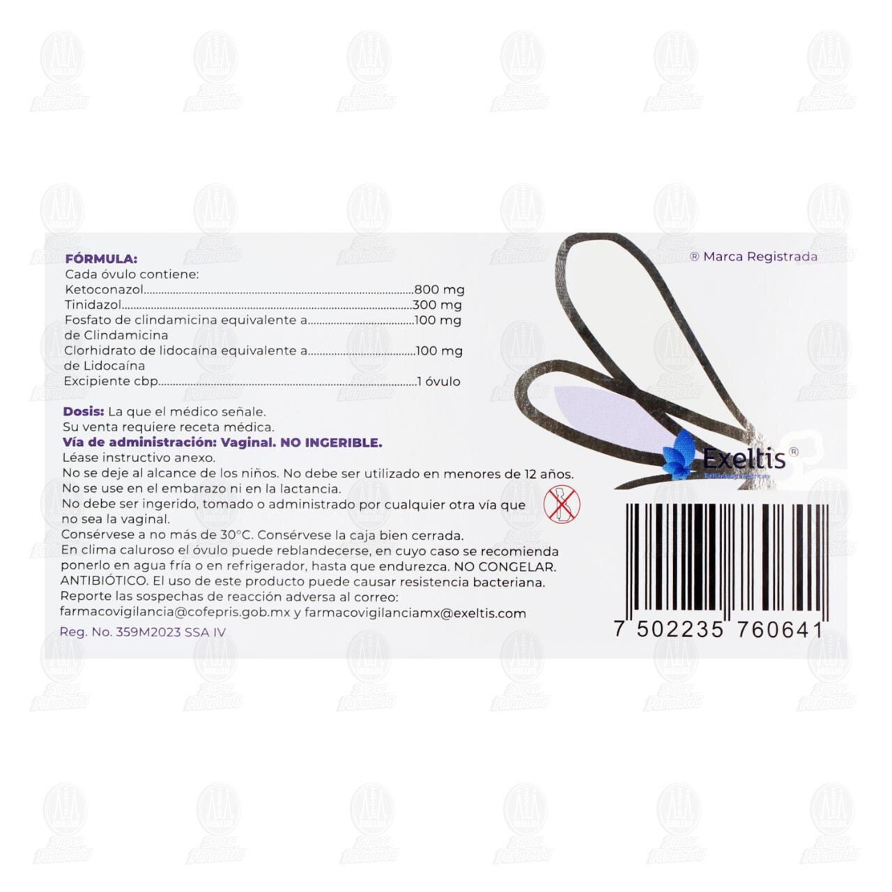 Trilexa 800mg/300mg/100mg/100mg, 3 &Oacute;vulos. image number 2