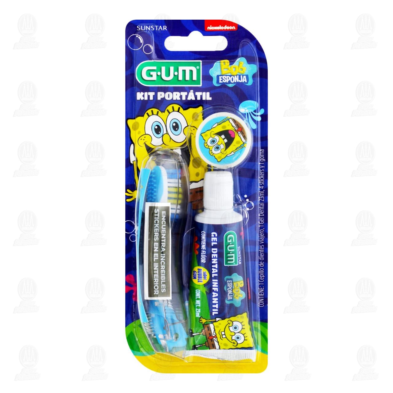 Imagen para Kit Portátil Gum Bob Esponja, 3 pzas.