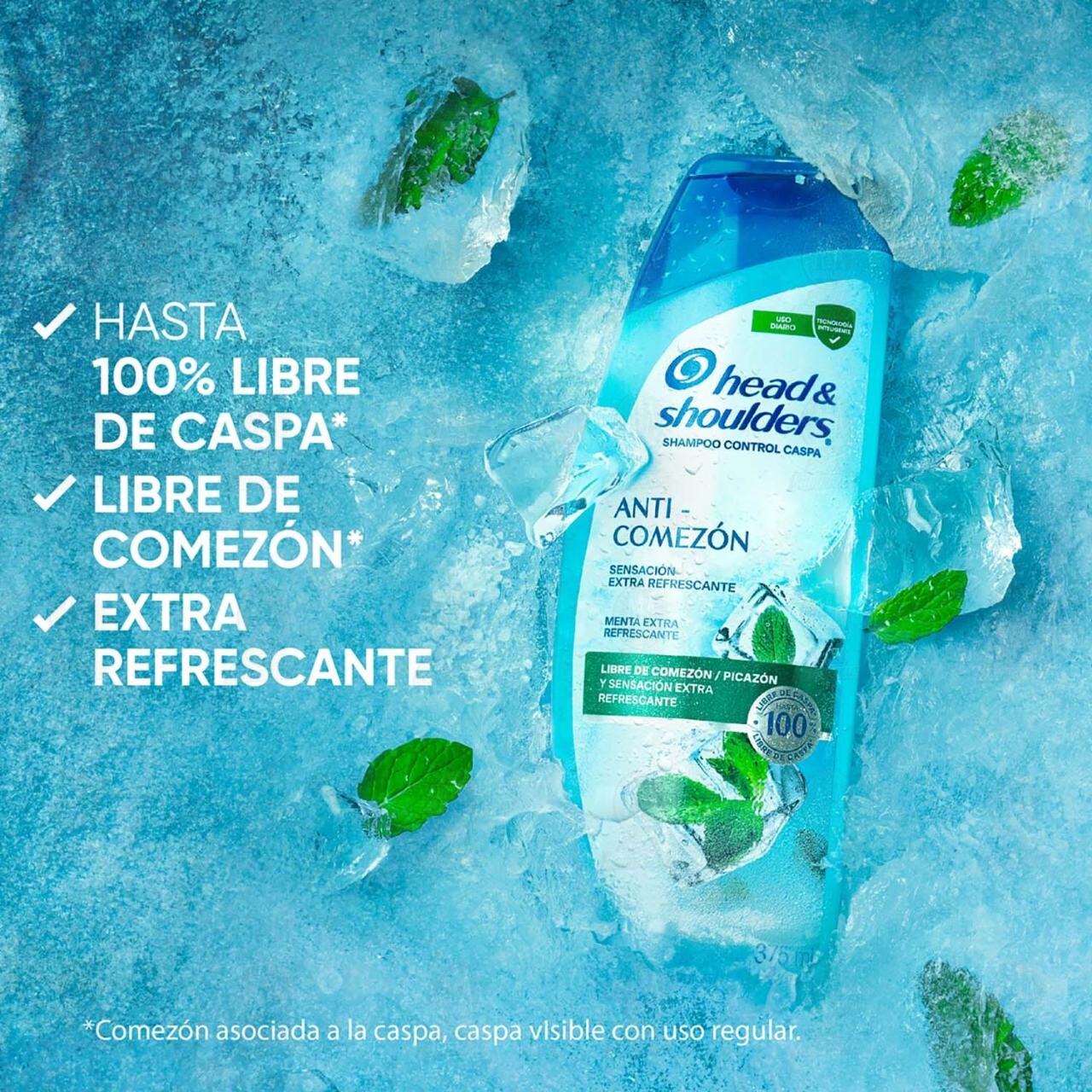 Shampoo Head & Shoulders Anti-Comez&oacute;n Menta Refrescante, 650 ml. image number 2