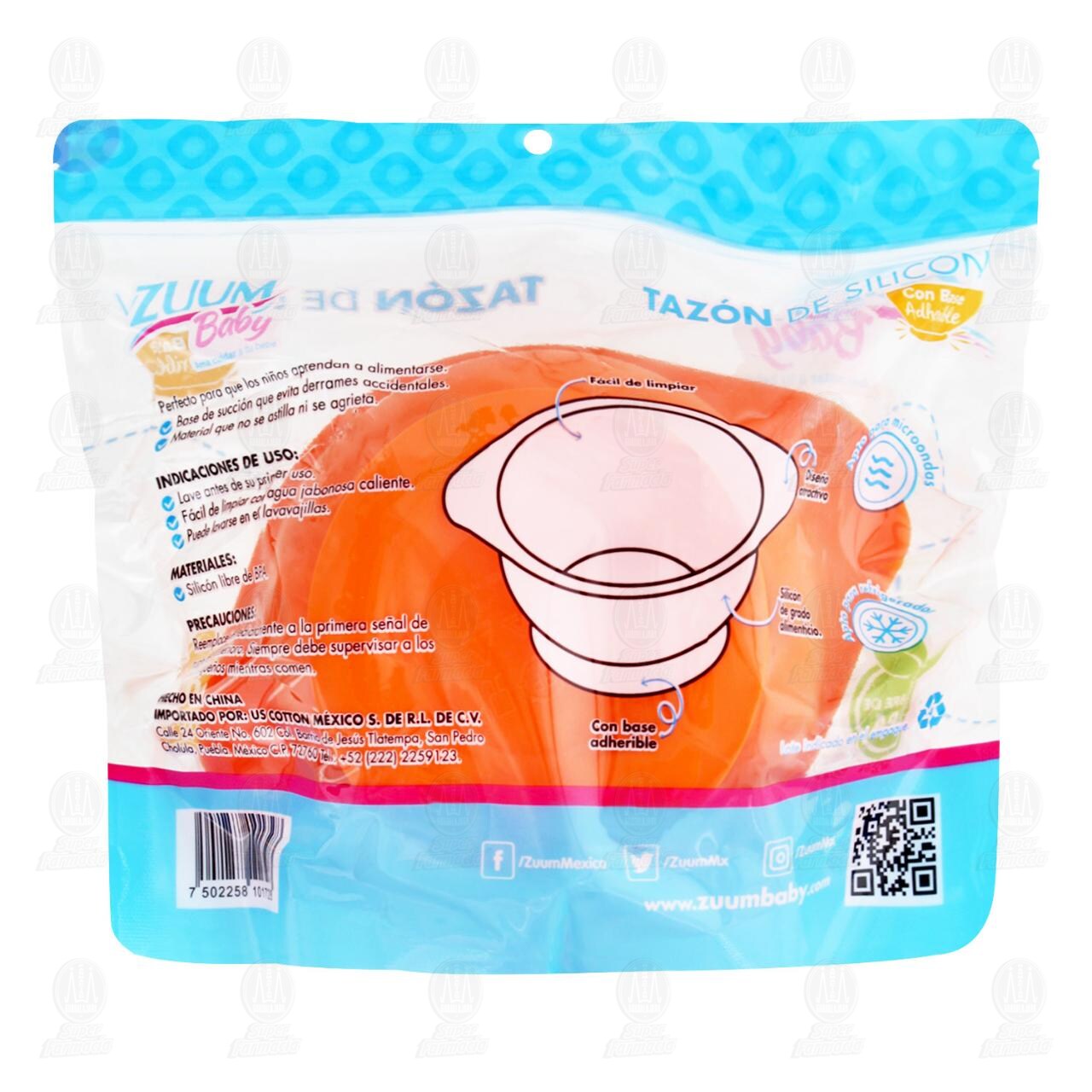 Tazón de Silicón Zuum Baby con Base Adherible Diferentes Colores, 1 pz. image number 1