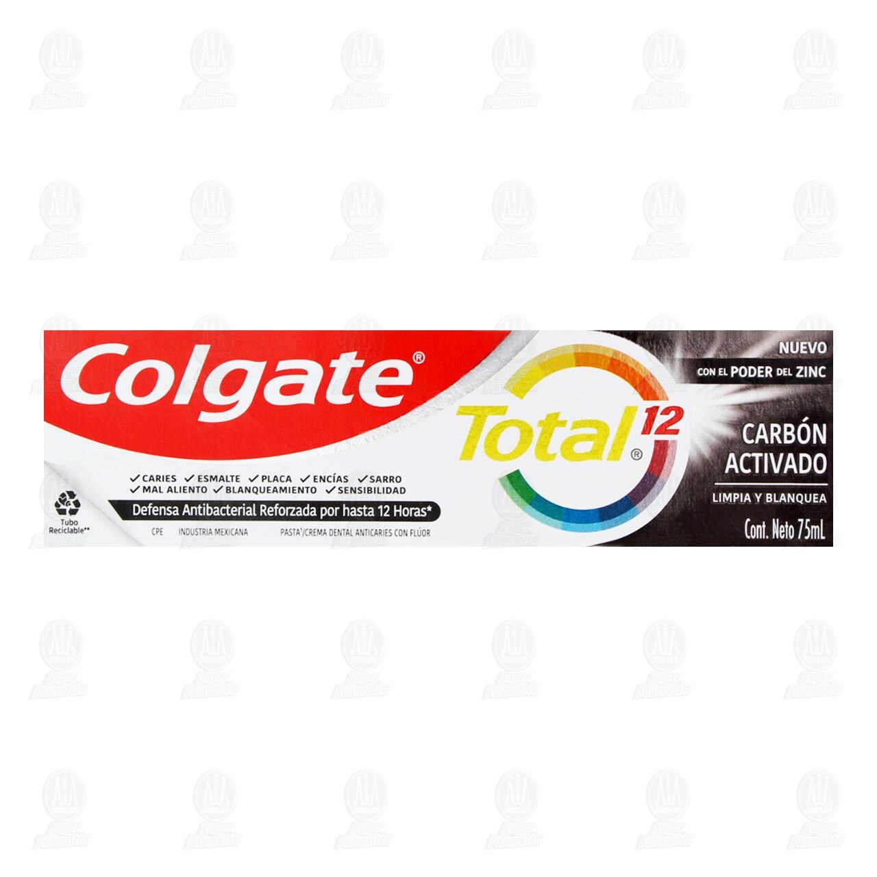 Pasta Dental Colgate Total 12 Carb&oacute;n Activado, 75 ml. image number 1