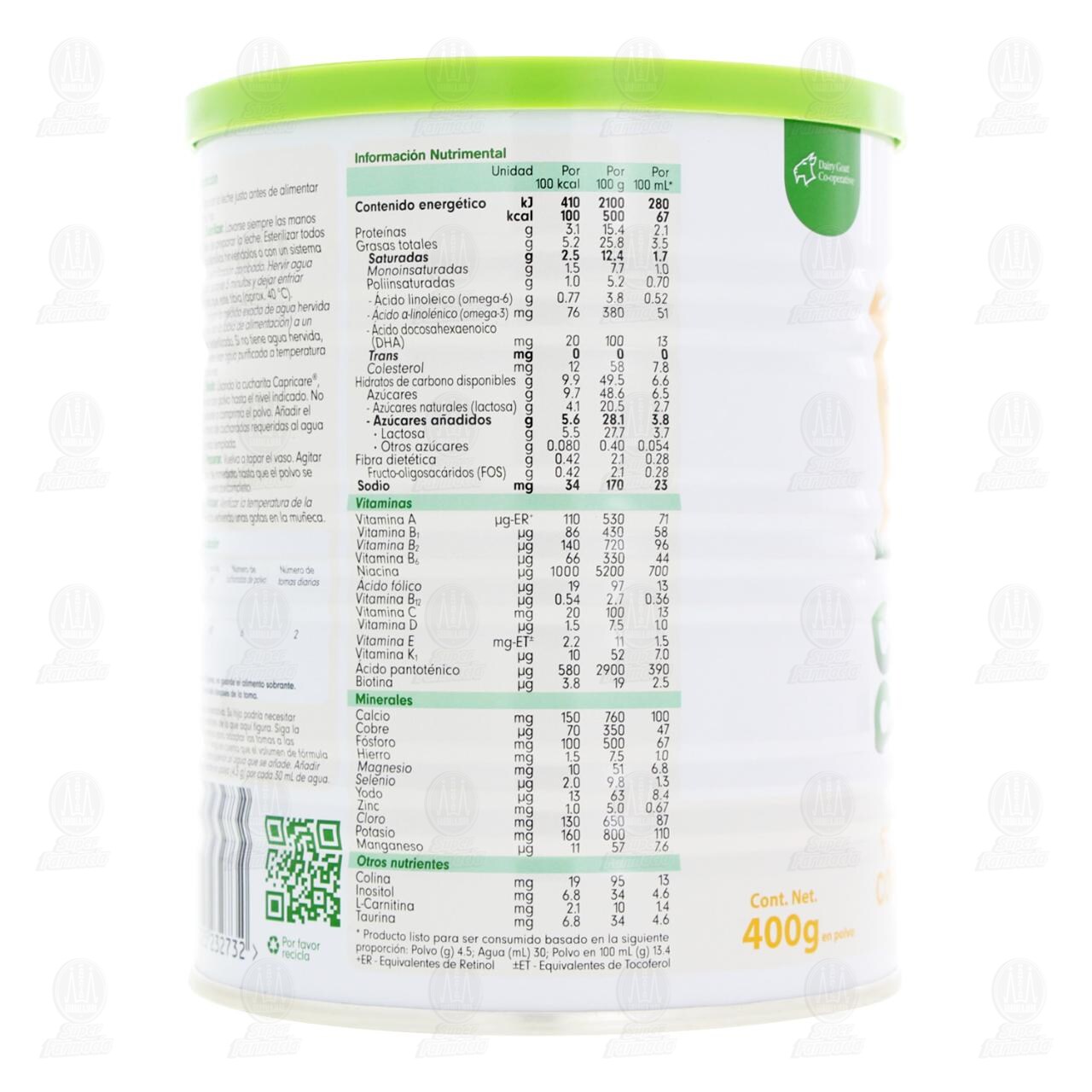 F&oacute;rmula Infantil Capricare De Continuaci&oacute;n a Partir de 1 A&ntilde;o, 400 gr. image number 2