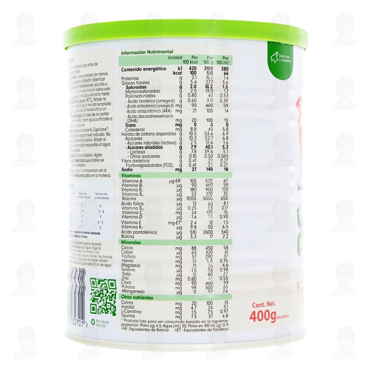 Fórmula Infantil Capricare para Lactantes de 0 a 6 Meses, 400 gr. image number 2