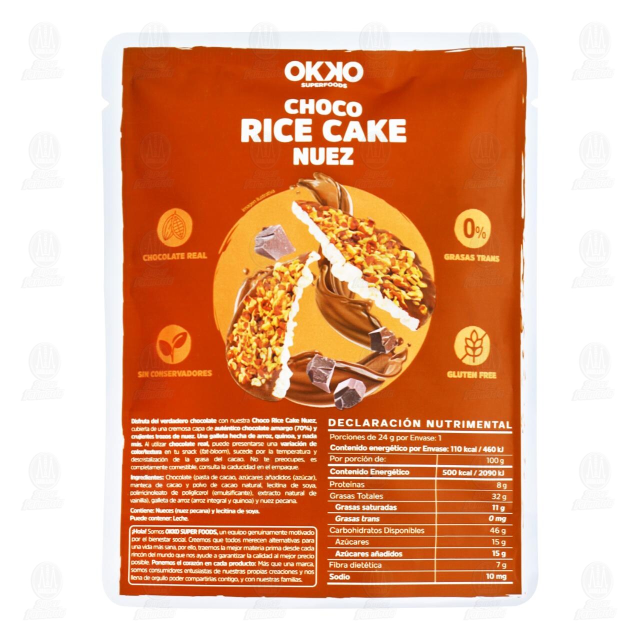 Galleta de Arroz Okko Choco Rice Cakes Nuez, 24 gr. image number 1