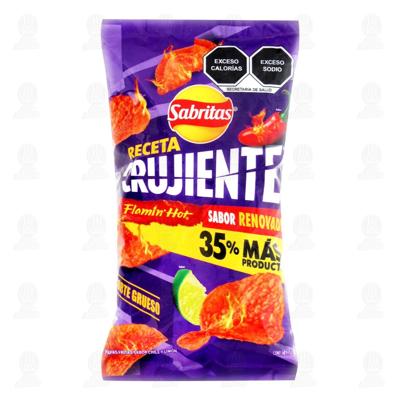 Papas Sabritas Receta Crujiente Flamin' Hot, 57 gr.